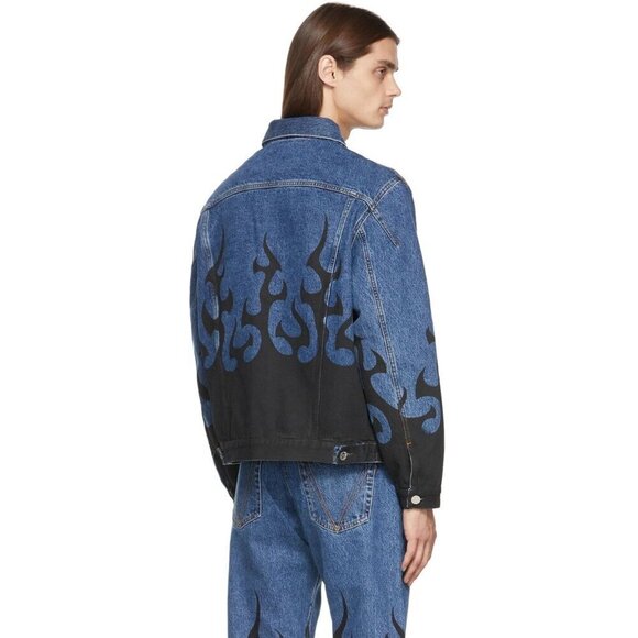VETEMENTS Denim Black Fire Jacket Size L Mens Unisex Blue $2290 - Picture 16 of 16